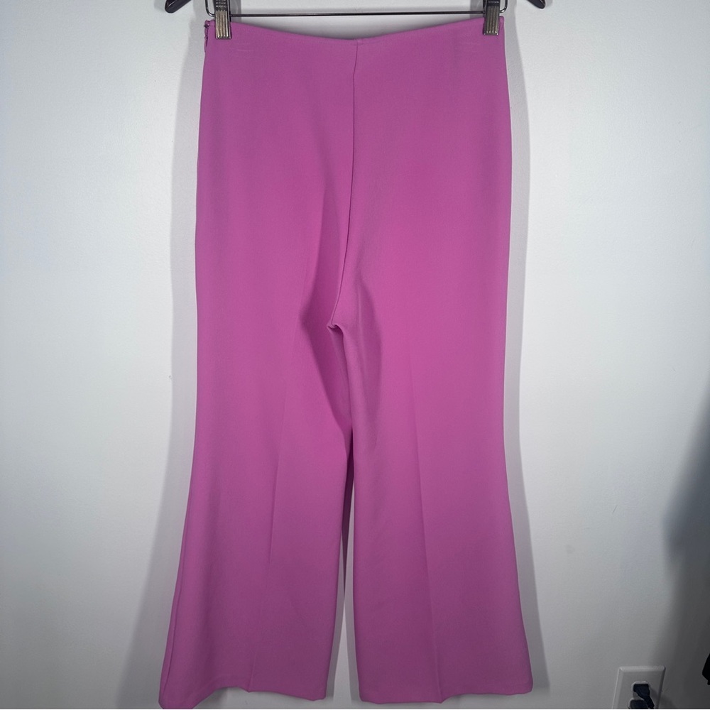Urban Outfitters Pink Flare Pants Size 4 Side Zip Stretch - Picture 6 of 7